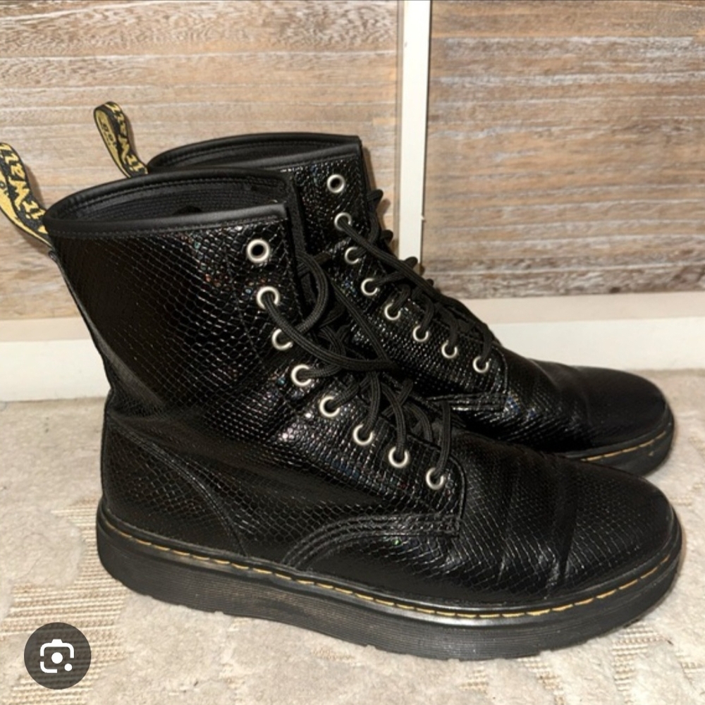 Dr. Martens Black Textured Boots